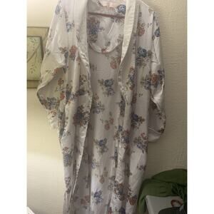 VTG Countess Mara Made In Italy Floral Robe No Belt Fairy Silky Old Hollywood